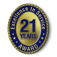 Excellence in Service - 21 Year Award